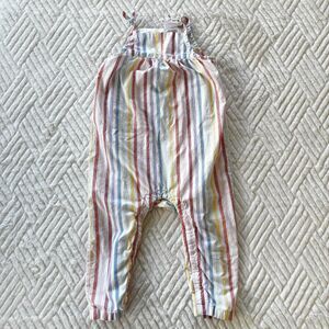 Hanna Andersson Toddler Rainbow Stripe Tie Shoulder Romper - size 3T